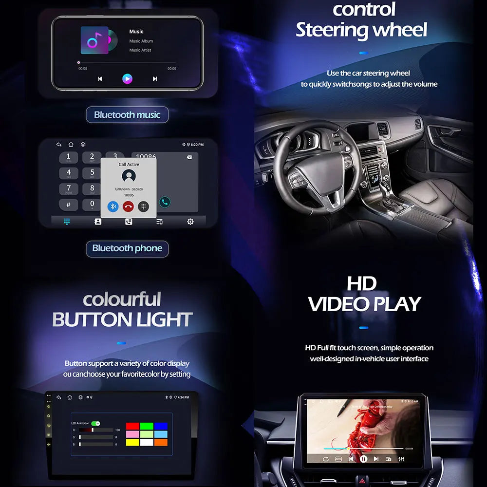 Android 16 Carplay For Ford Fiesta MK7 2009-2016 Car Radio Multimedia Stereo Player WiFi GPS Navigation NO DVD