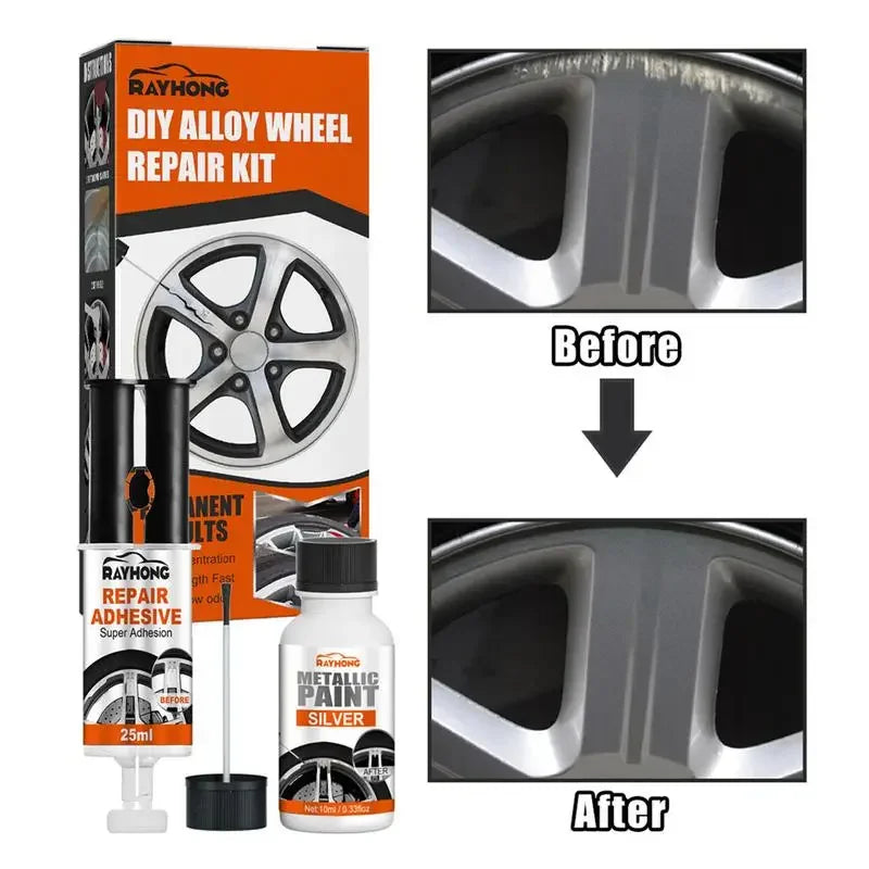 DIY Alloy Wheel Repair Kit Wheel Scratch Repair Kit Wheel Scratch Repair Kit For Damage To Alloy And Steel Wheels Auto Rim Dent