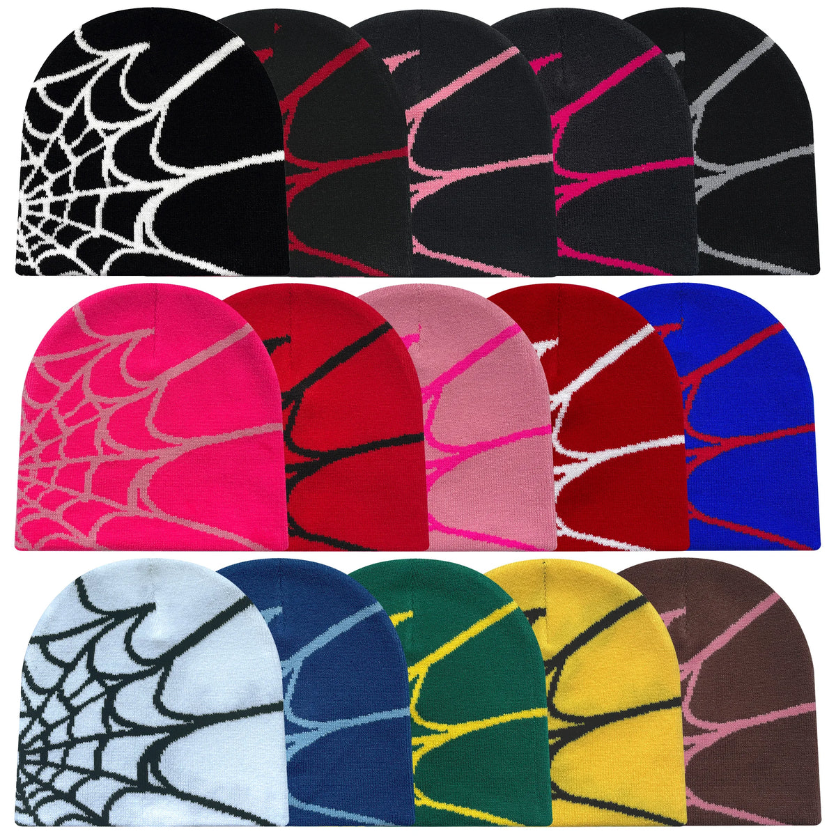 Spider Web Knit Beanie, Unisex Y2K Hat