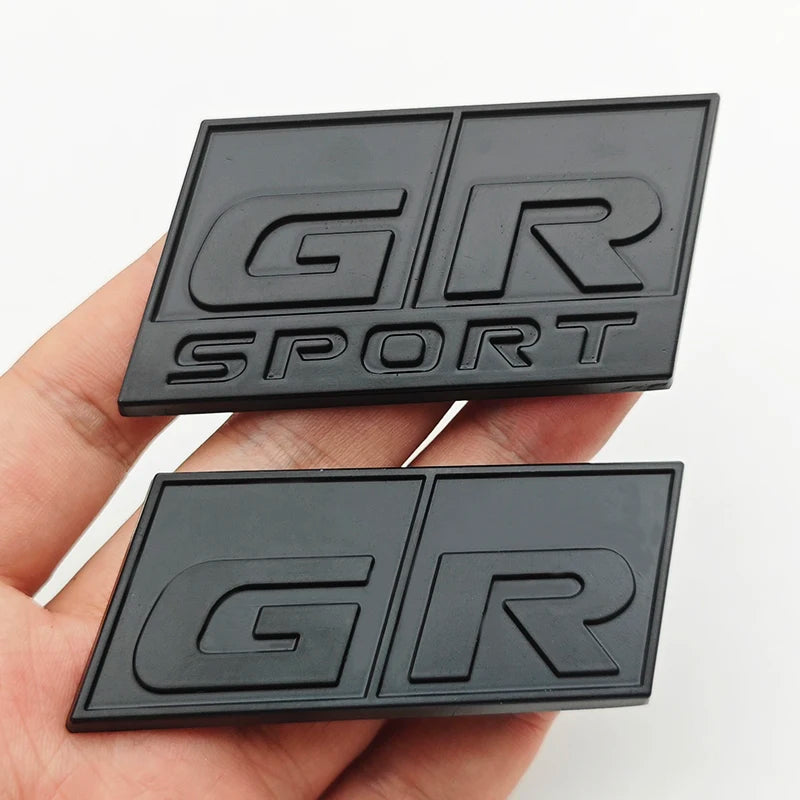 3D Metal Car Sticker GR SPORT Logo Fender Side Badge Rear Trunk Front Grille Emblem For Toyota Alphard Avensis Prius Crown Yaris