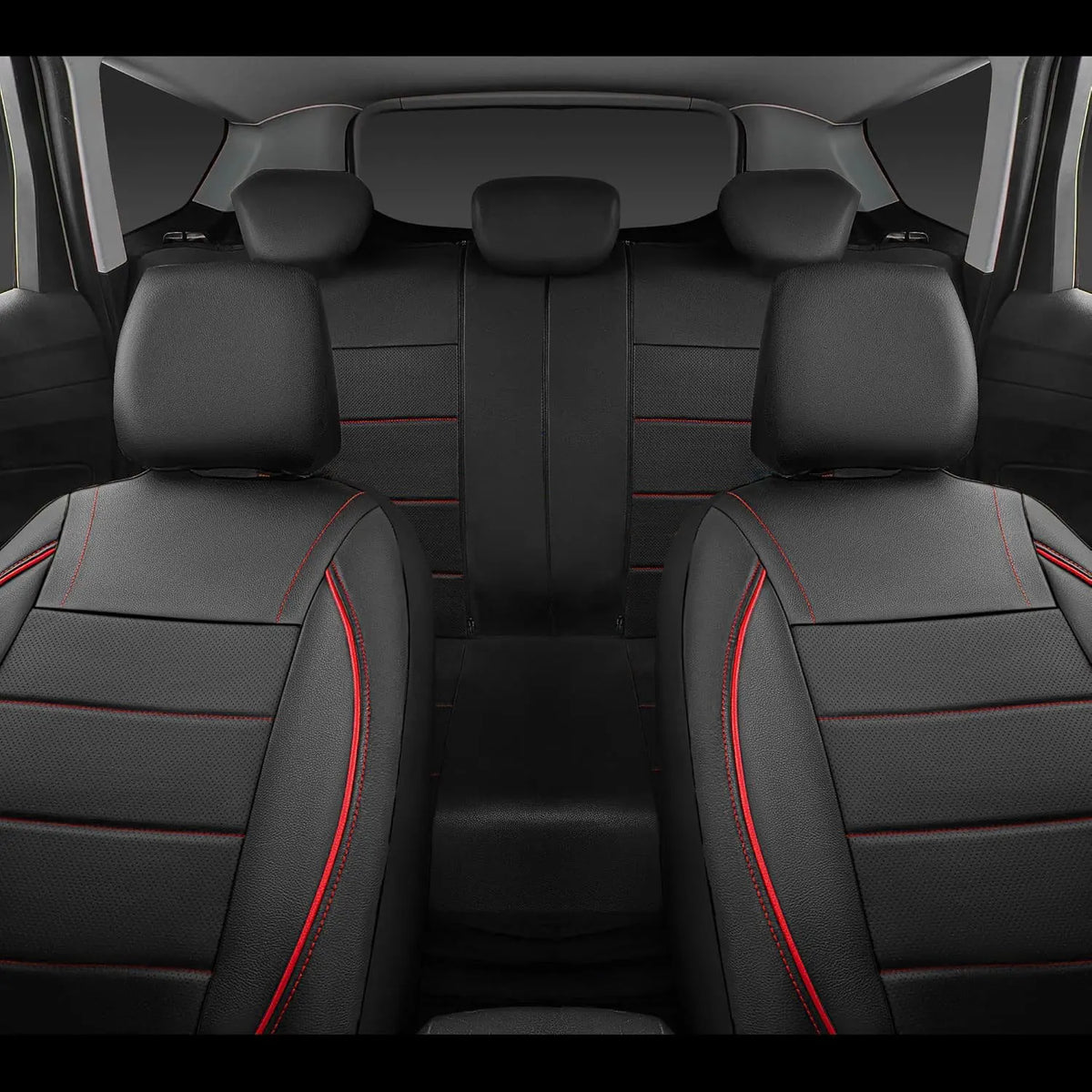 Universal Leather Car Seat Covers Simple Style Breathable Full Set or Front Pair