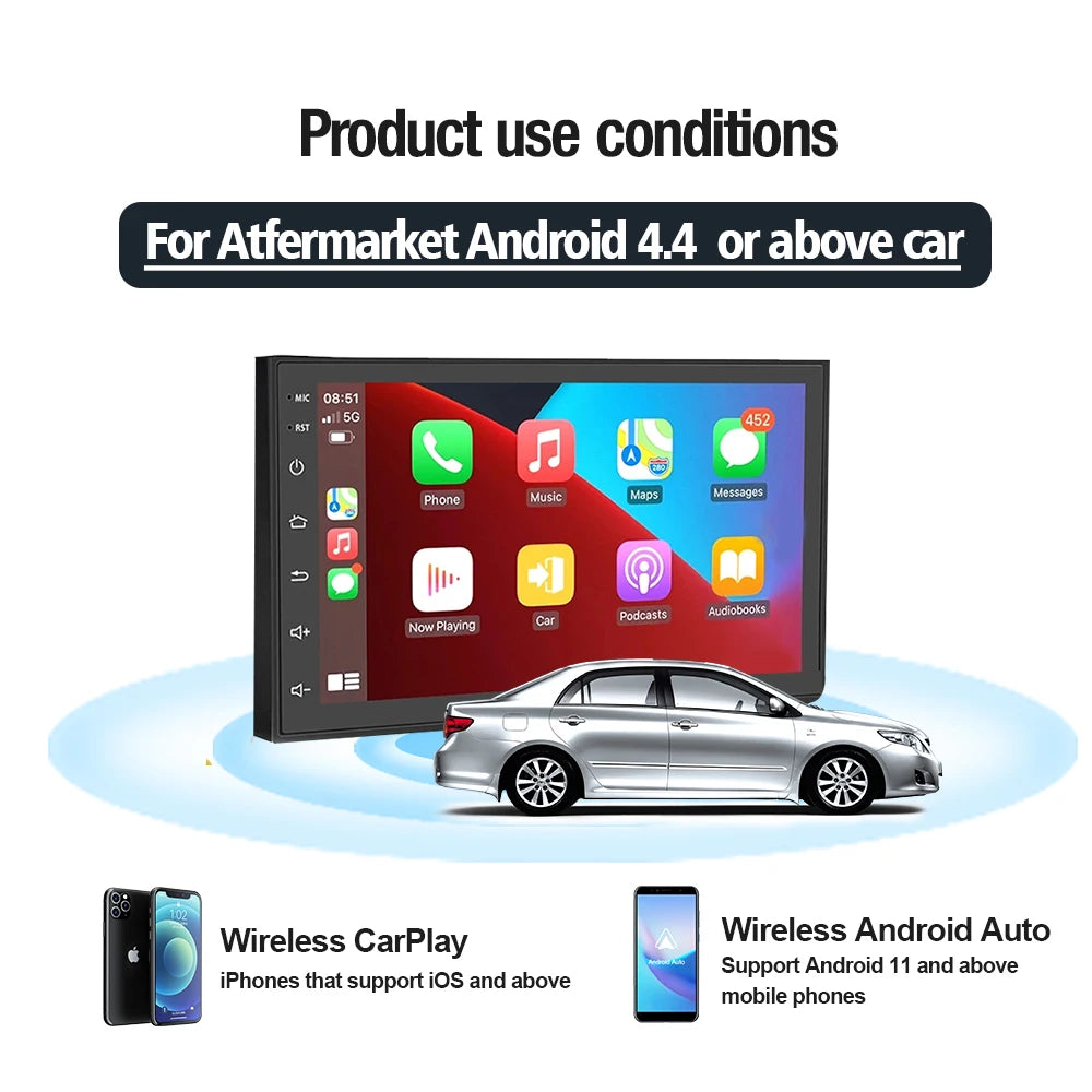 CarlinKit Wired & Wireless CarPlay Adapter — USB Android Auto Dongle with MirrorLink Support