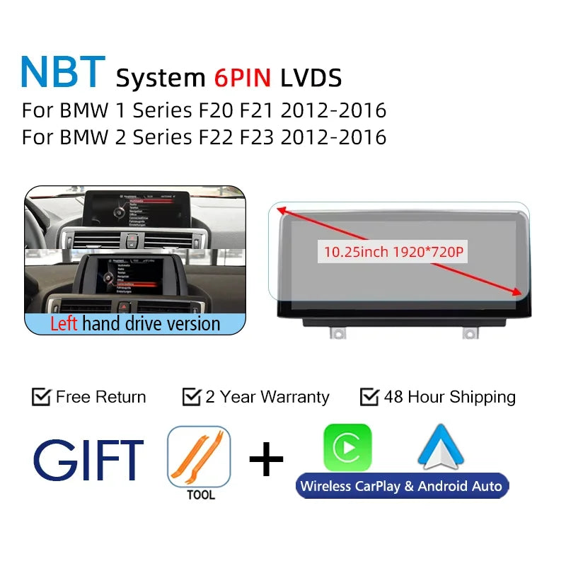 CarPlay Screen For BMW 1 2 3 4 Series F20 F21 F30 F31 F32 F33 F34 Car Multimedia Player Wireless Carplay Android Auto