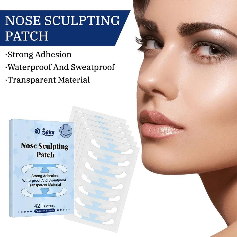 42PCs Invisible Shrink Nose Patch For Cosplay Lifting Nose Shrink Beauty Strips Slimming Nose Wing Stickers Nose Shaper Makeup
