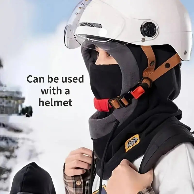 Unisex Knit Balaclava Hood - Drawstring Winter Riding Cap - photo 3