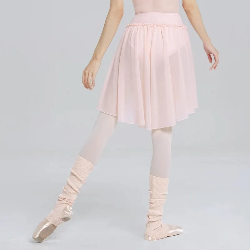 Women's chiffon ballet practice dress with skirt