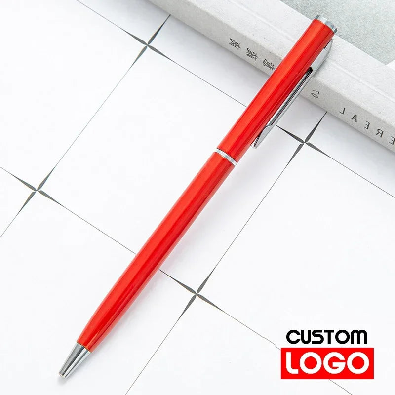 50 Pcs Metal Ballpoint Pen Rose Gold Pen Custom Logo School Office Supplies Stationery Business Gift Lettering Engraved Name