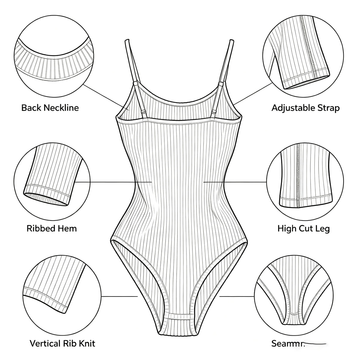 Women's spaghetti strap basic bodysuit — view 10 of 36