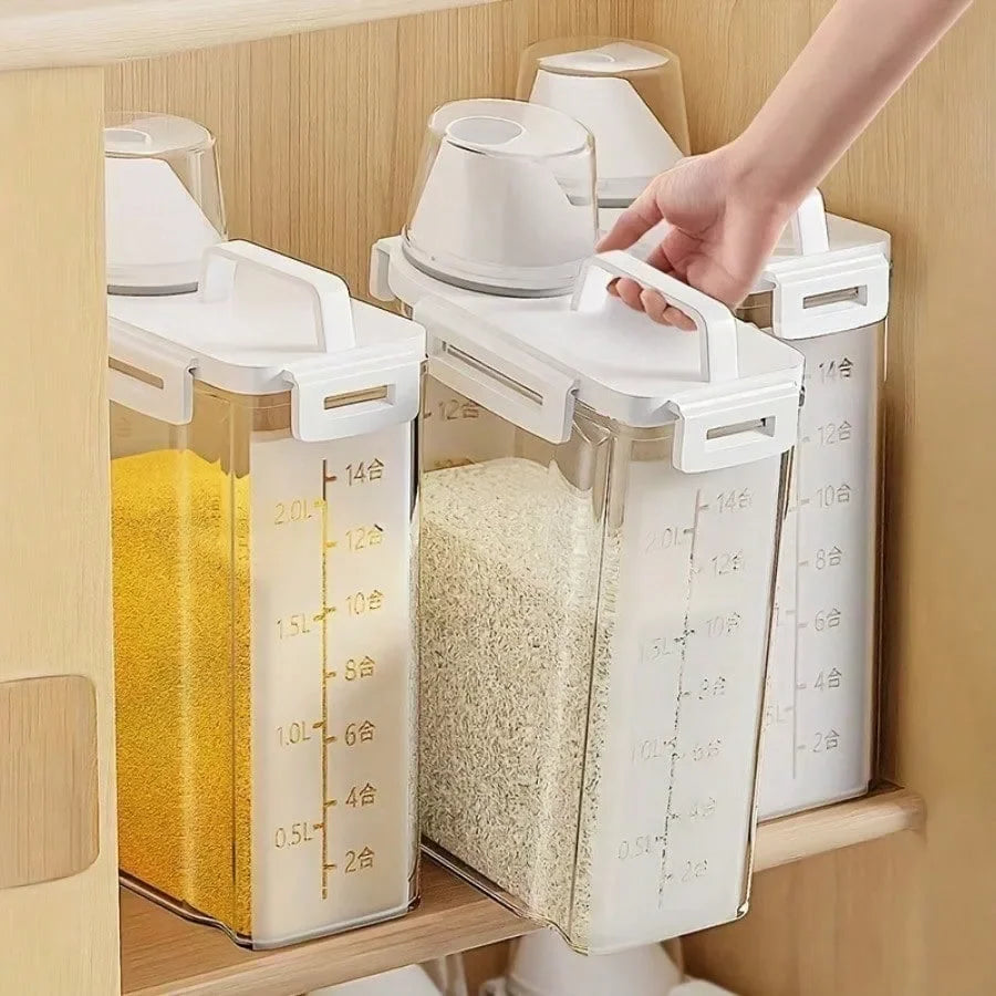 2.5L Covered Rice & Nut Keeper - White Pantry Storage Box