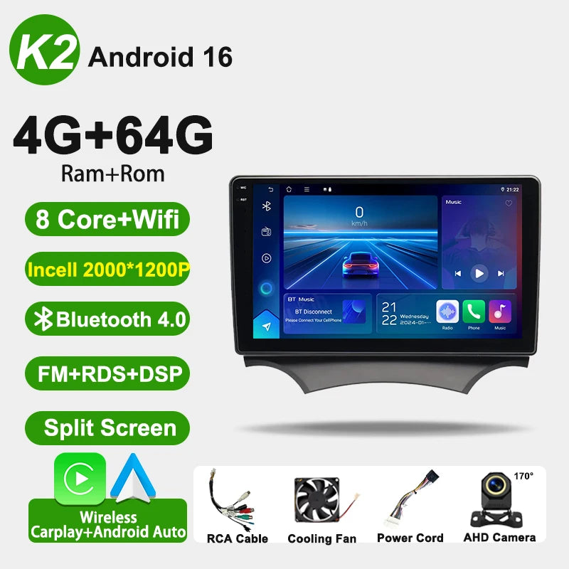 9" Car Stereo with Apple CarPlay & Android Auto, Compatible with Ford Ka (2008-2014)