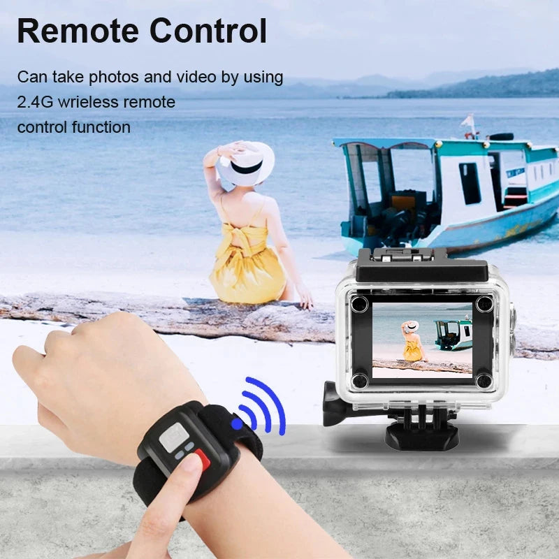 4K Waterproof Action Camera with WiFi - 170° Wide Angle
