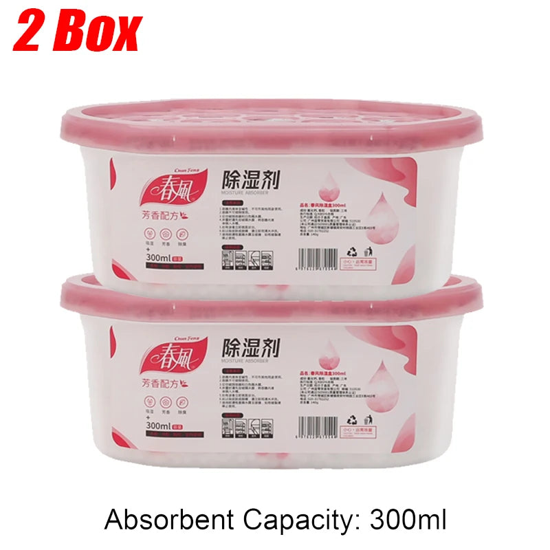 Wardrobe Dehumidification Box Moisture Absorber Reusable Moisture-proof for Wardrobe Closet Laundry Room Toilet Desiccant Boxes