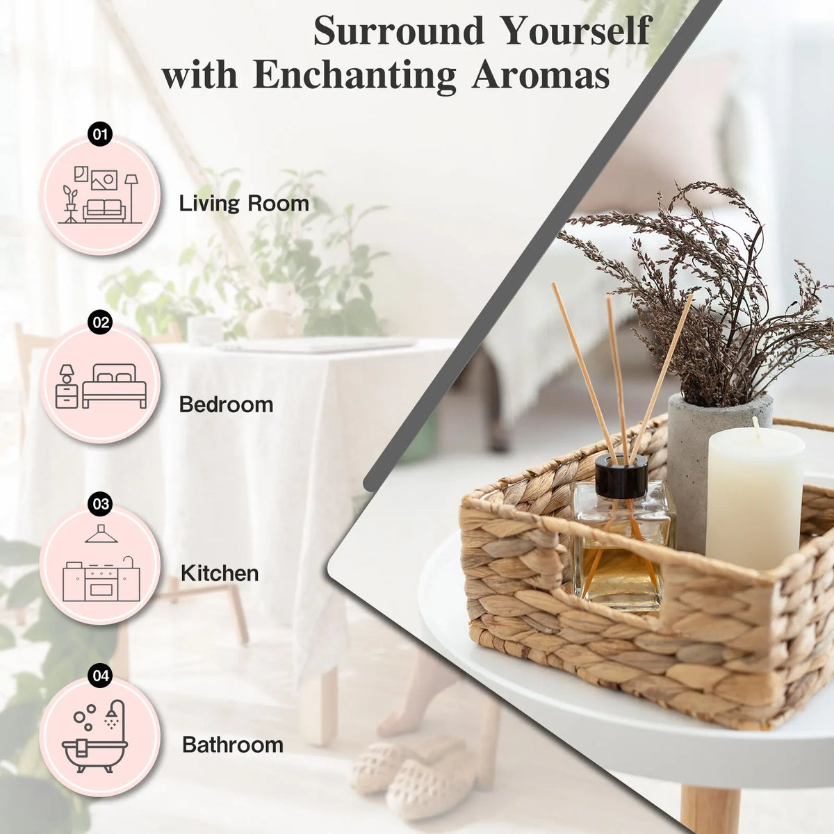 EUQEE Essential Oils Aromatherapy Gift Set-6pcs Pure Aroma Oils for Diffusers DIY Scented Product Lavender Eucalyptus Rose 10mL