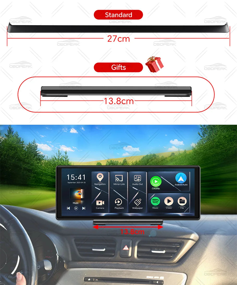 K60 Pro 11.3" 4G+64G WIFI Android 14 AI Screen GPS Navigation Carplay Android AUTO 1080P Dash Cam RearView Mirror Video Recorder