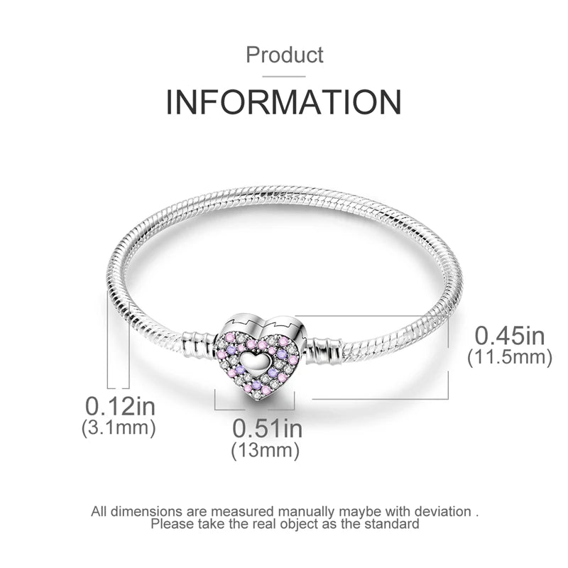 925 Sterling Silver Charm Bracelet – Star Moon Sun Four Leaf Clover Zircon | DIY Birthday Gift for Women (17-20cm)