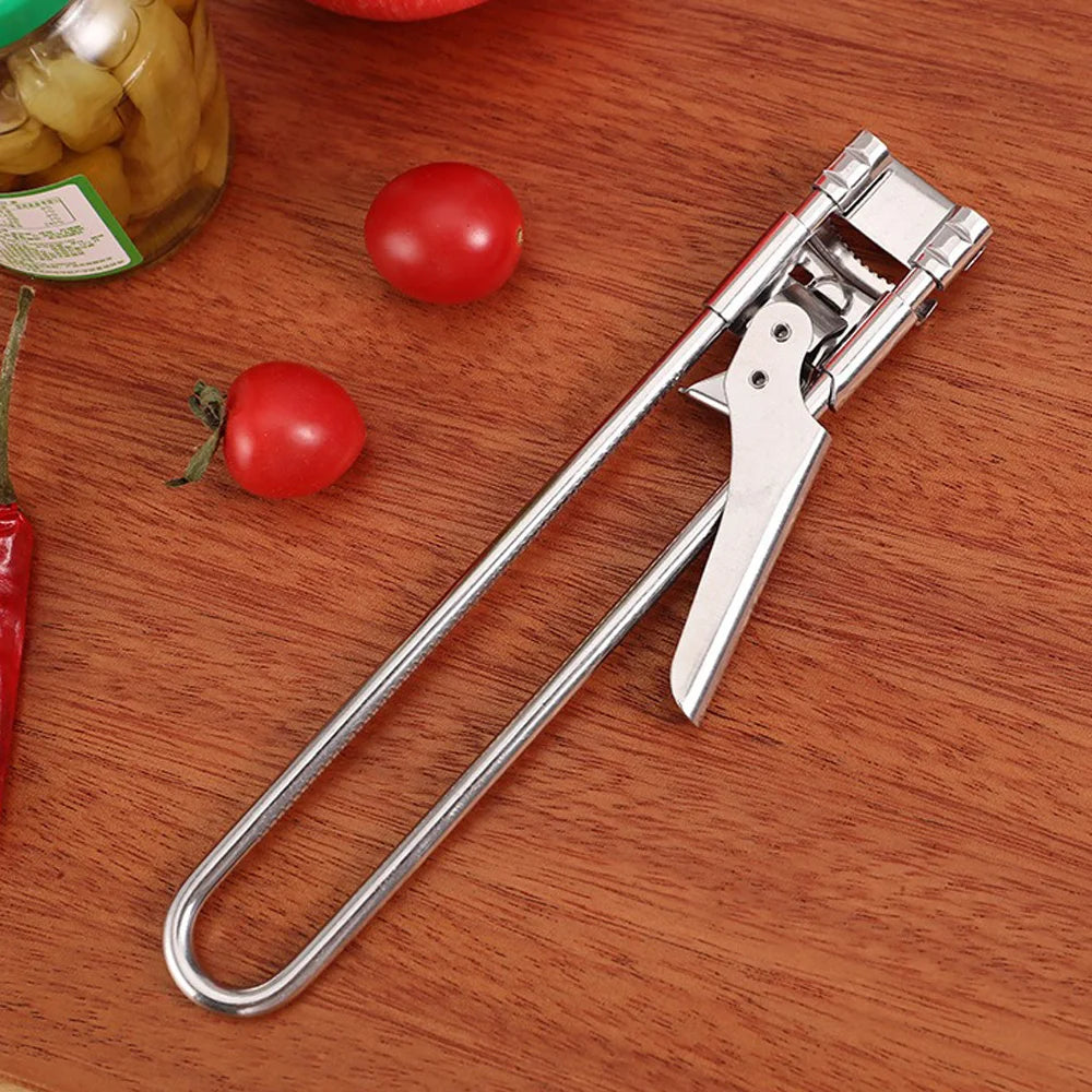 New Adjustable Stainless Steel Can Opener Rotating Non-slip Bottle Opener Twist Multifunctional Manual Can Opener Kitchen Tool
