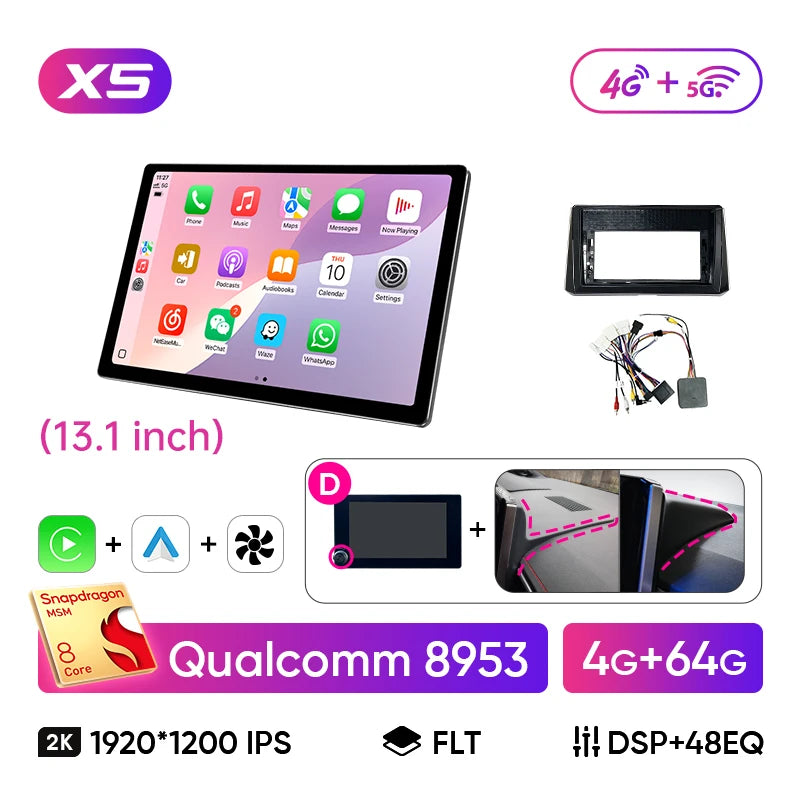 13.1" Car Stereo with Apple CarPlay & Android Auto, Compatible with Toyota Corolla E210 (2019-2025)