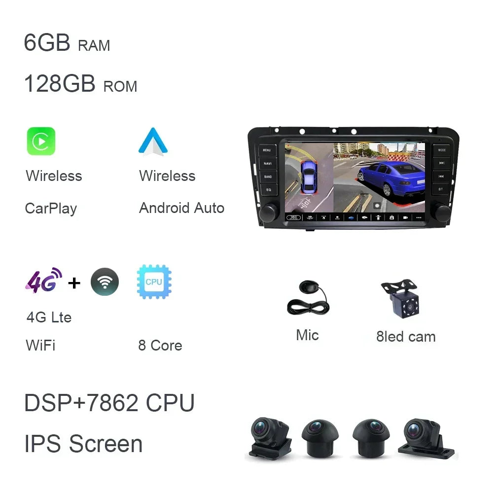 8" Car Stereo with Apple CarPlay & Android Auto, Compatible with Volvo XC70 V70 S60 S40 & V40