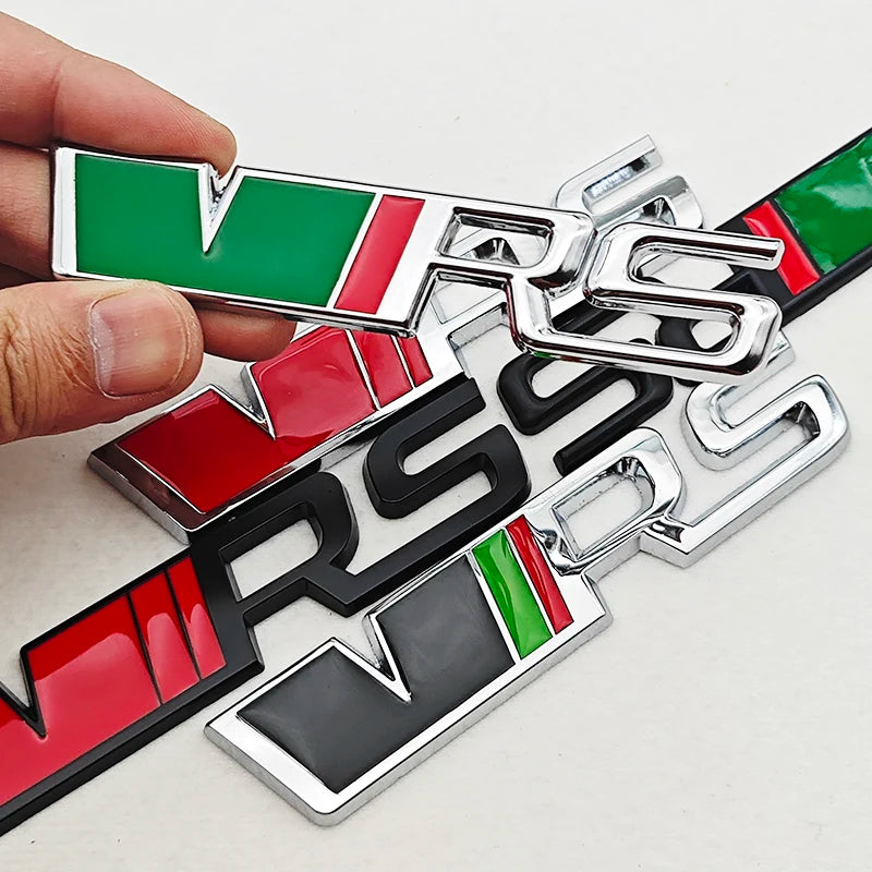 3D Metal Logo VRS Sticker Letters Emblem Car Front Grille Fender Side Trunk Badge For Skoda RS VRS Stickers Accessories