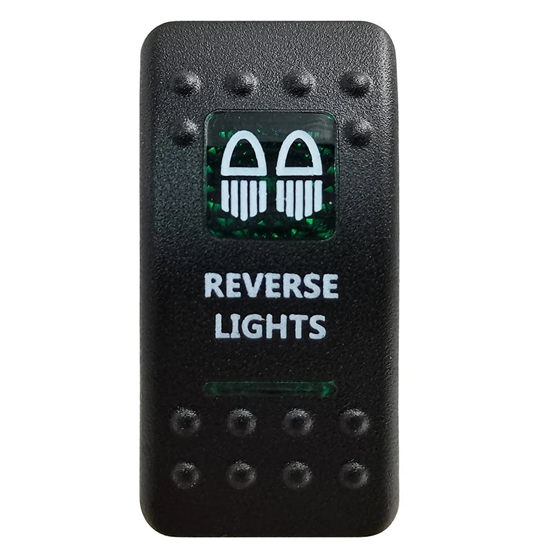 Green LED Rocker Switch - Waterproof SPST & DPDT Options