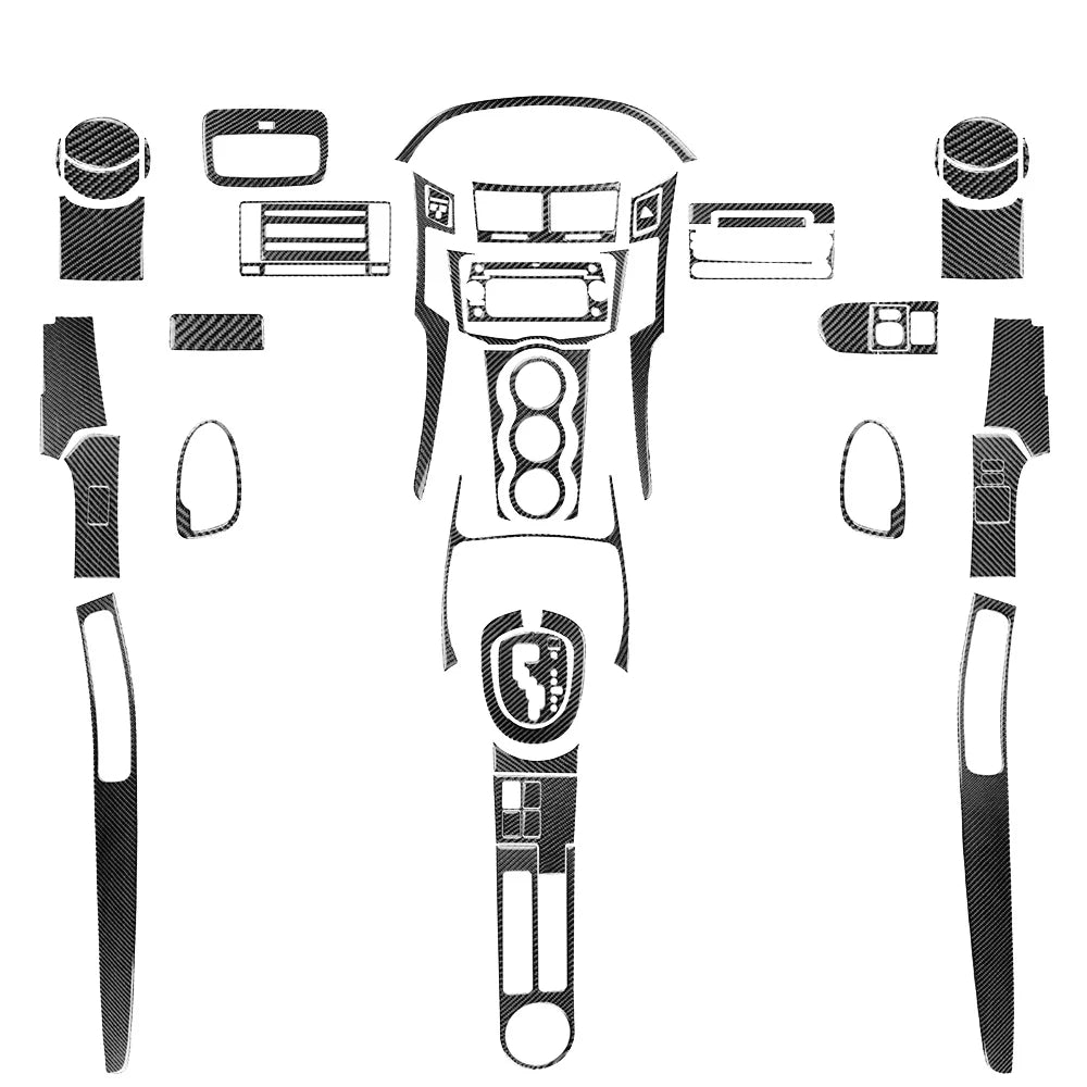 For Toyota Yaris 2006-2011 Carbon Fiber Central Control AC CD Air Outlet Gear Shift Panel Cover Trim Set Car Accessories Sticker