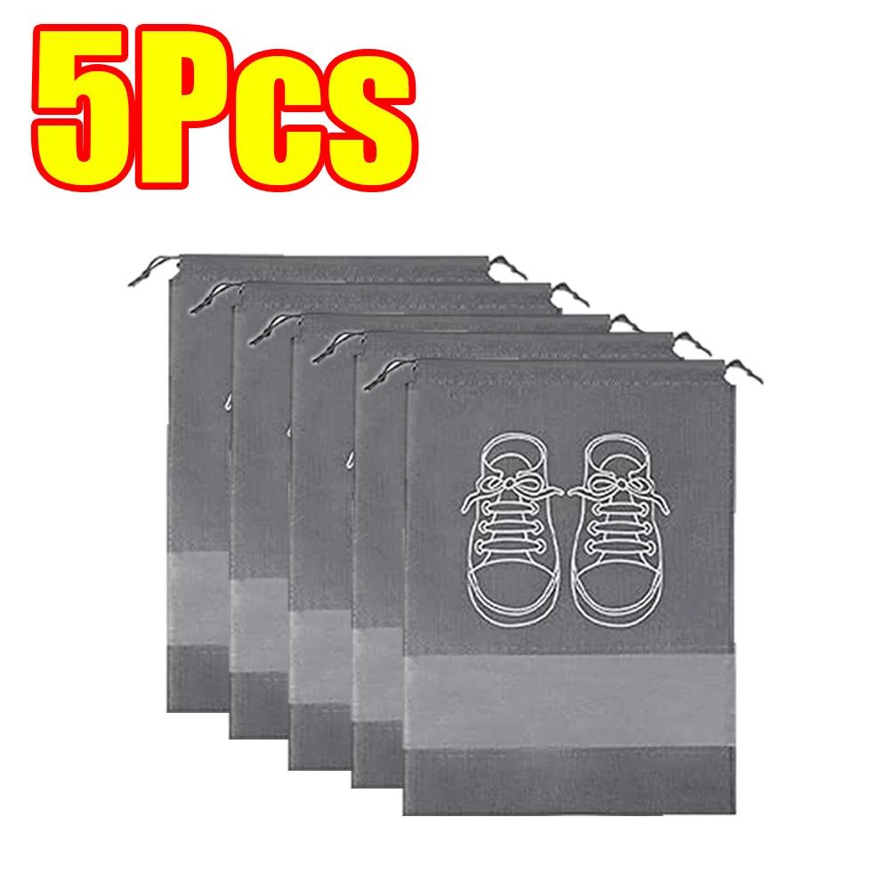 1-50Pcs Shoes Storage Organizer Bags Non Woven Travel Portable Bag Clear Protective Travel Bags for Footwear Waterproof Shoe Bag
