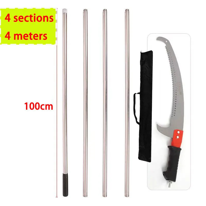 4m Telescopic Garden Pruning Saw – Stainless Steel Extending Pole, Multifunctional Hand Saw