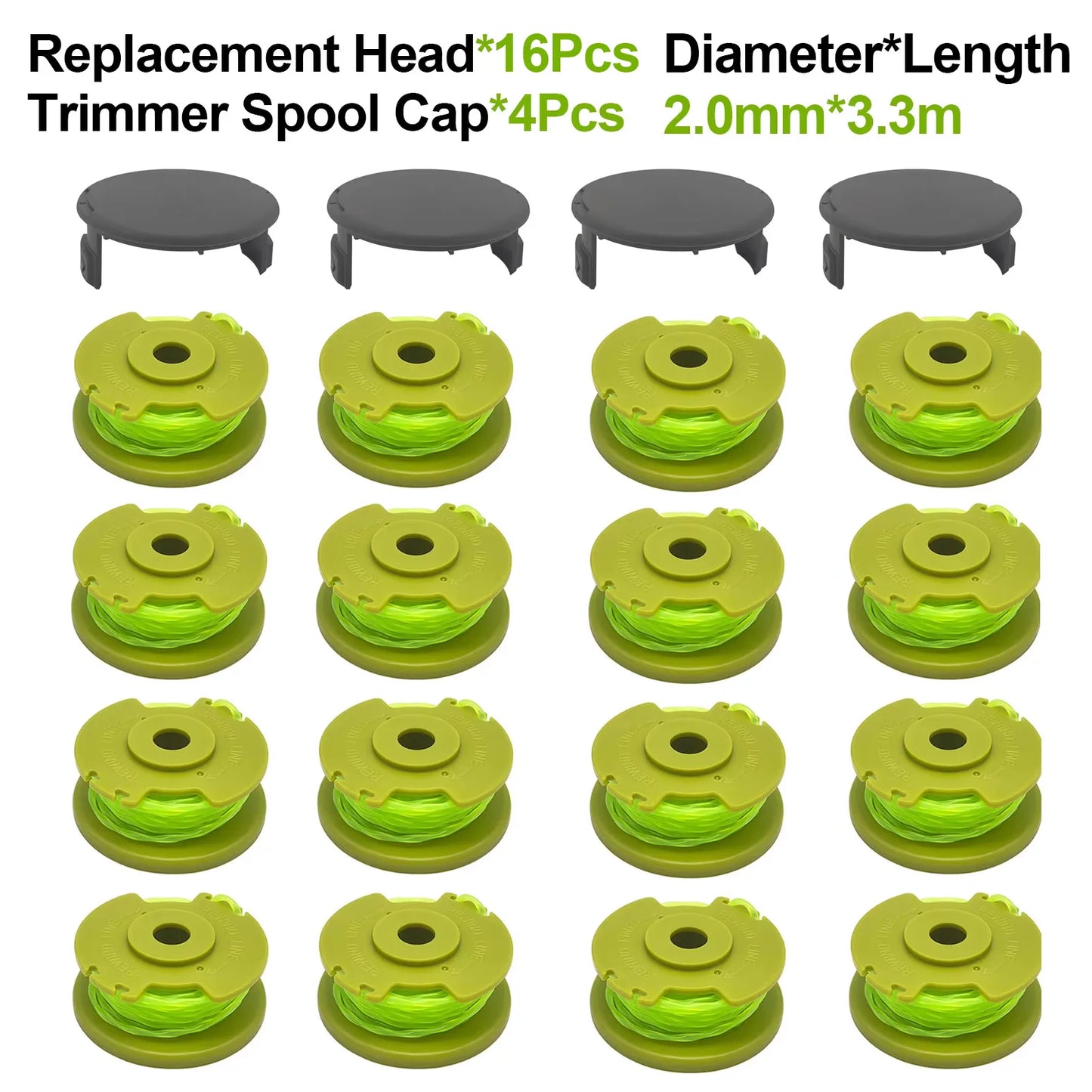 TSES 5~20Pcs Trimmer Spool Line, Nylon String Trimmer Line Rope Strimmer Line Weed Whacker Head with Ryobi One Plus+ 18v 24v 40v