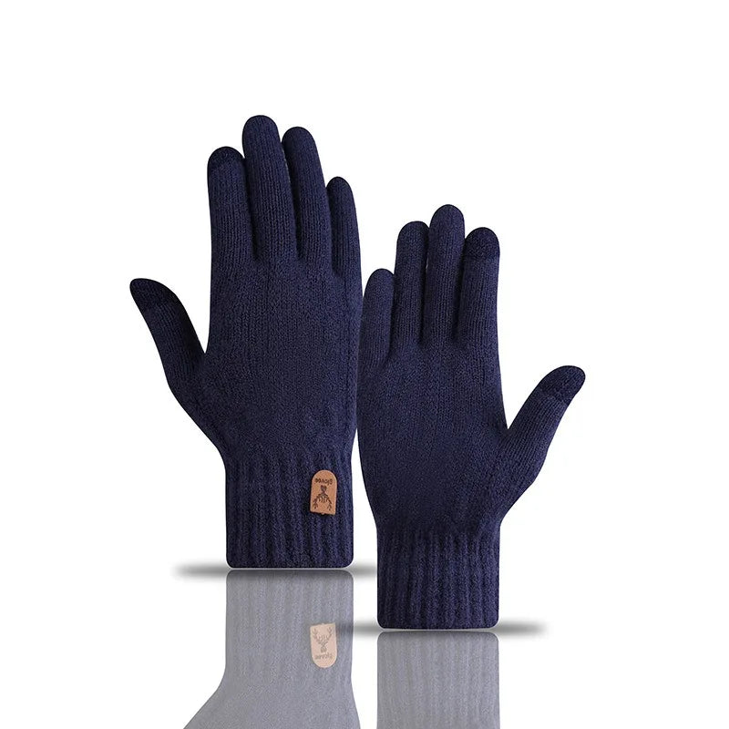Men's Plush Lined Knit Gloves - Thick Winter Gloves - photo 6
