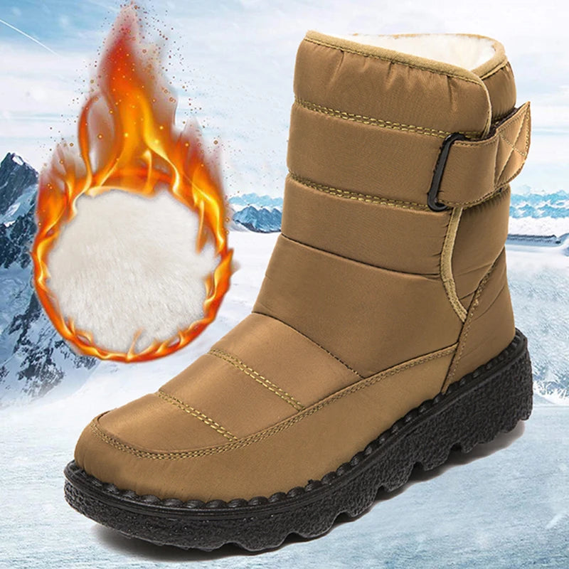 Women's Plush Lined Snow Boots - Non-Slip Platform Ankle Winter Boots - photo 11