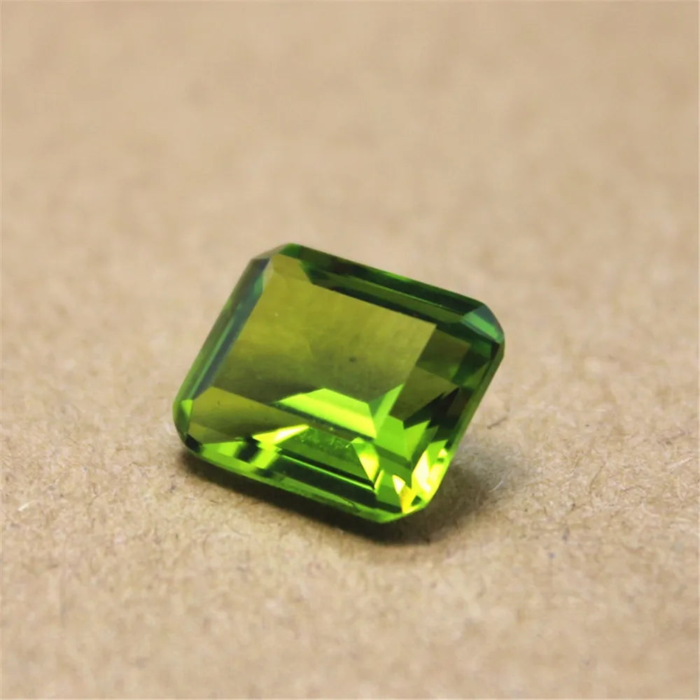 Peridot Rectangle Faceted Gemstone Emerald Cut Peridot Gem 10X12mm
