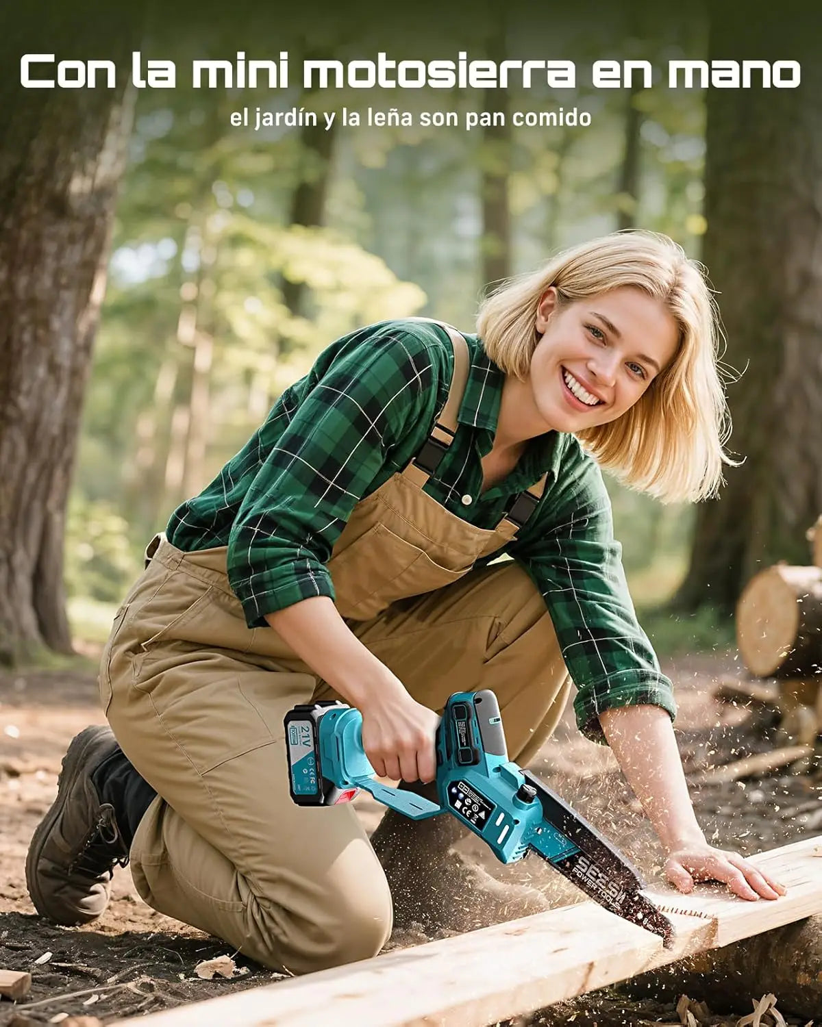 Seesii 6"/8" Brushless Cordless Chainsaw — 1000W Pruning Saw (Compatible with Makita 18V Battery)