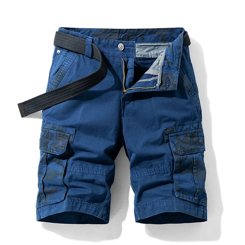 Men's Cargo Camouflage Shorts — Cotton Multi-Pocket Casual Beach Shorts