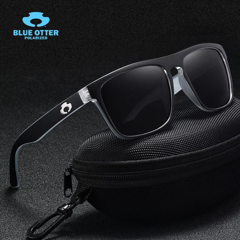 BLUE OTTER Polarized Square Sunglasses — Anti-Glare Unisex