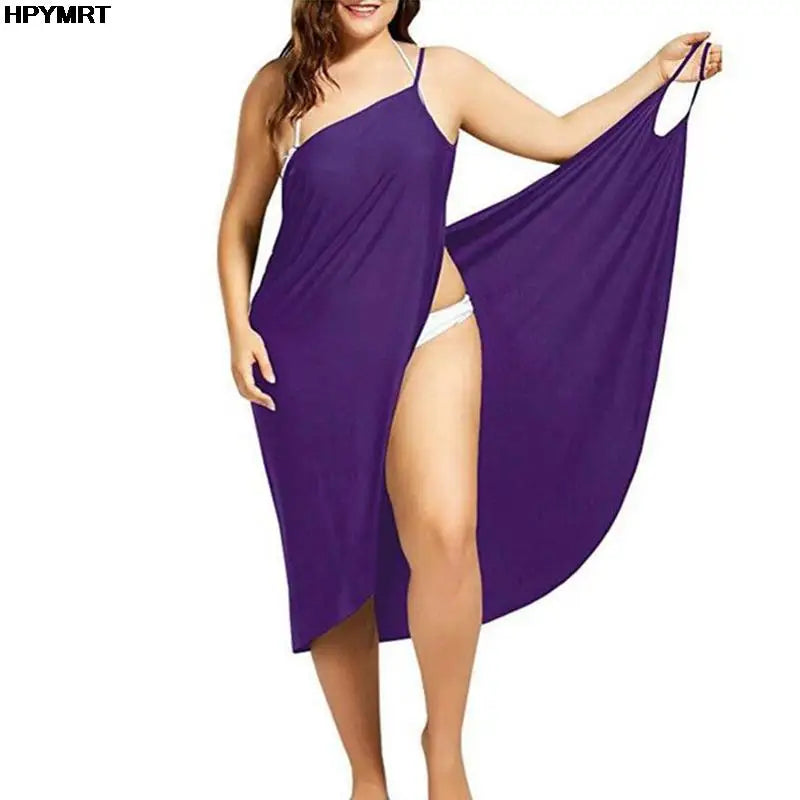 Women's Solid Color Halter Suspender Dress – Loose Sleeveless Beach Dress | S–5XL (7 Colors)