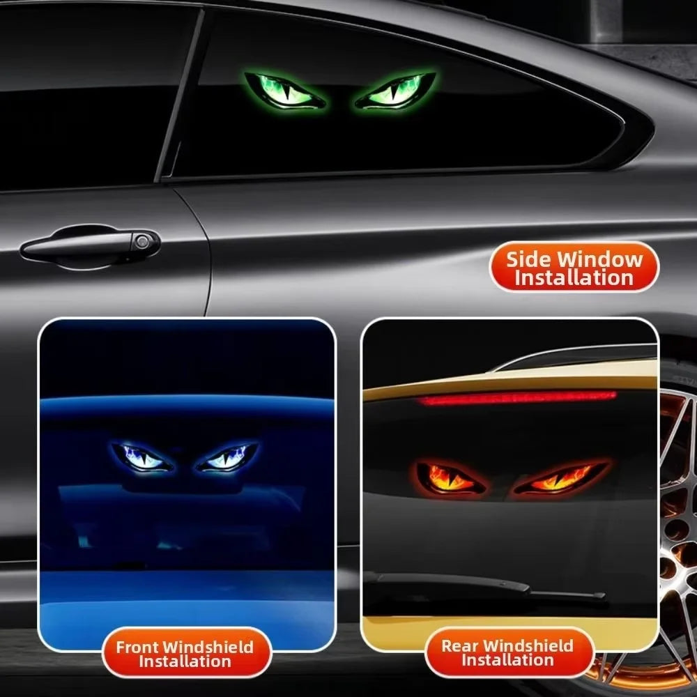 Solar Car Demon Eye Light — Flashing Safety Warning Signal Light