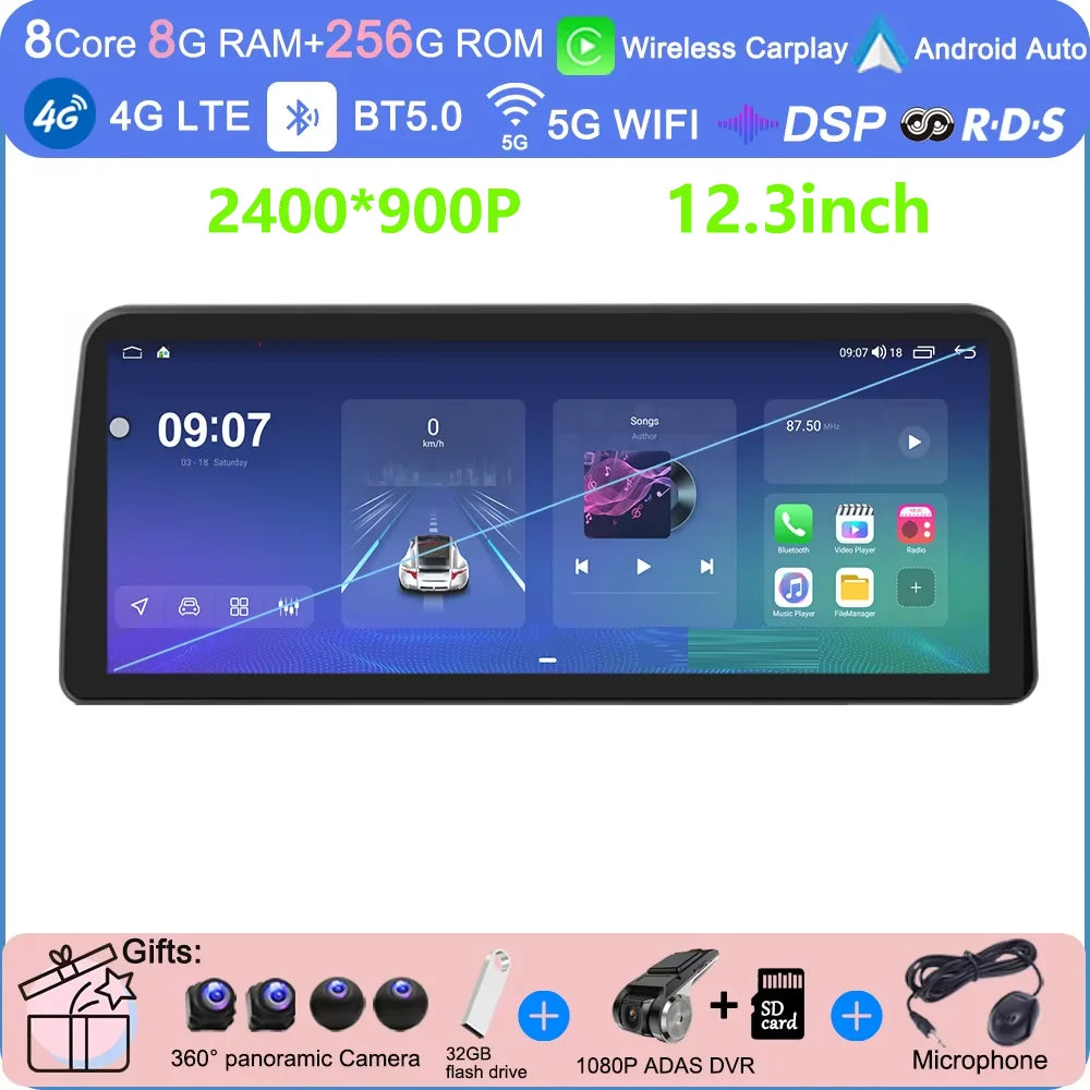Android 15 Car QLED Screen For GMC Yukon Chevrolet Tahoe Suburban 2007-2013 GPS Navigation Multimedia Player Stereo Head Unit