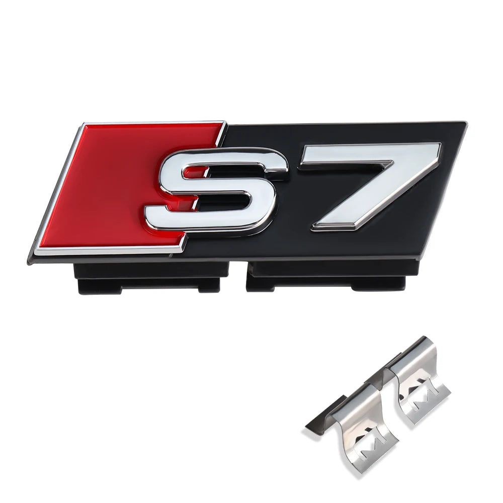 1pc ABS Car Styling Grill Front Hood Badge Grille Emblem Buckle Decoration For Audi S3 S4 S5 S6 S7 Logo Sticker Auto Accessories