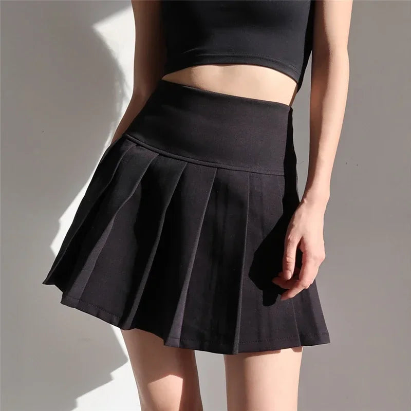 Mini Skirts Womens 2026 Summer Japanese School Pleated Skirts High Waist Kawaii Cute Skirt Uniform Harajuku