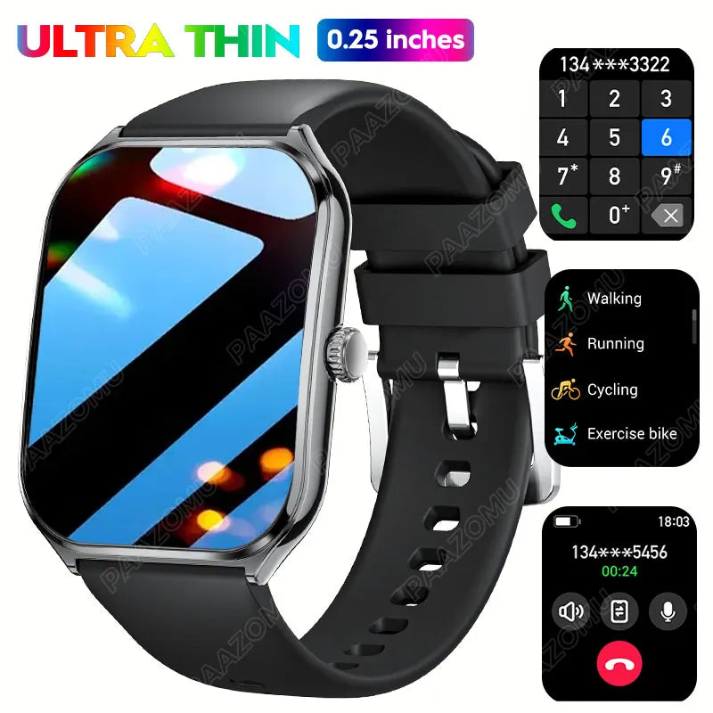 2026 New Smartwatch 1.96 inch Ultra-thin Bluetooth Call Health Monitor IP68 Waterproof 100 Sport Smart Bracelet For Android iOS