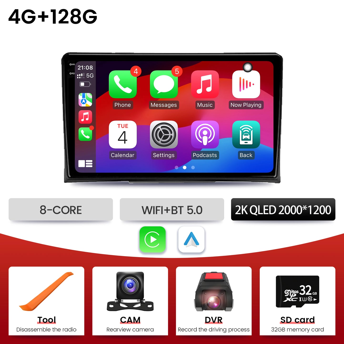 9 inch  For VW Volkswagen Multivan T5 2003-2015 Car Radio BT Carplay Android 16 Multimedia Navigation Head Unit 2K QLED Screen