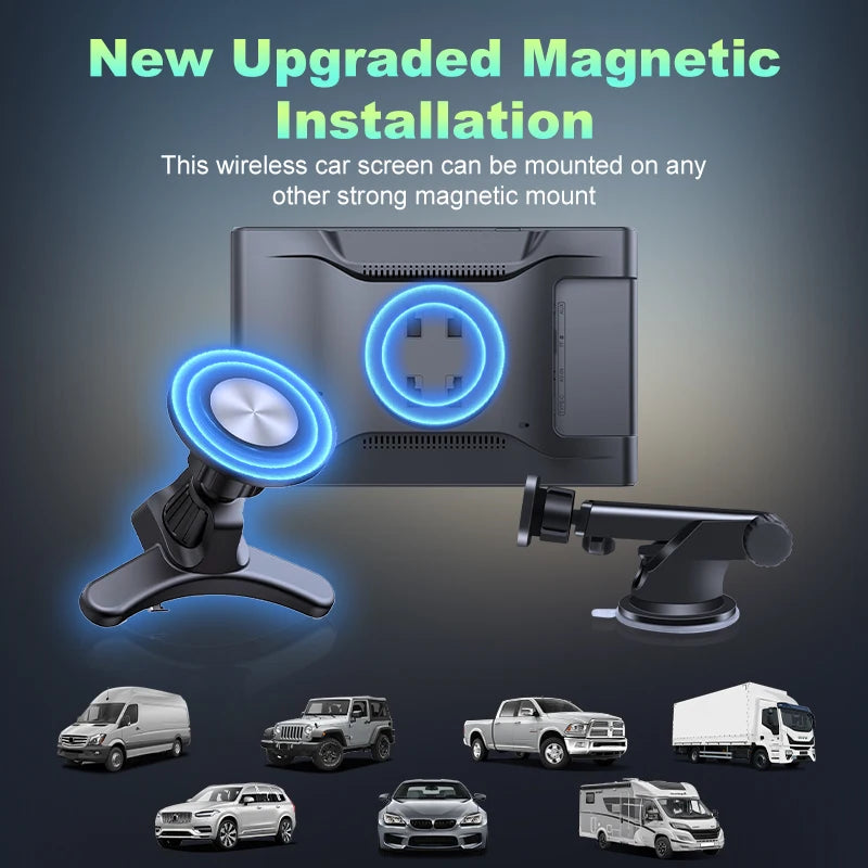 7" Portable Wireless CarPlay & Android Auto Display Screen