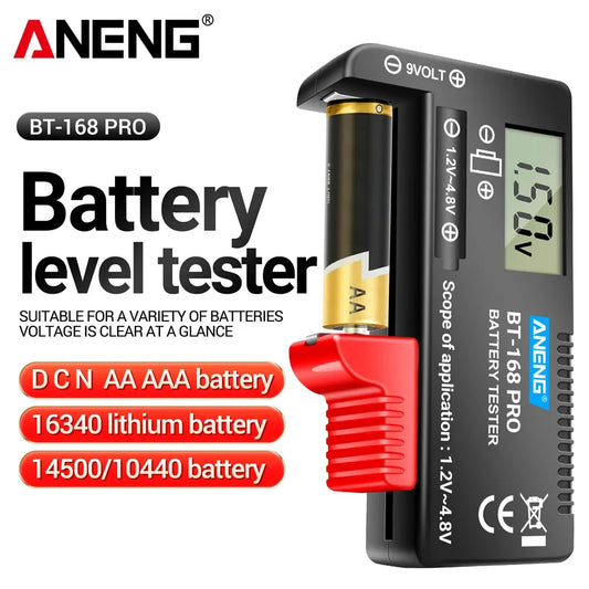 ANENG BT-168 PRO Digital Battery Tester Checkered load analyzer Display Check AAA AA Button Cell Lithium Capacity Universal test