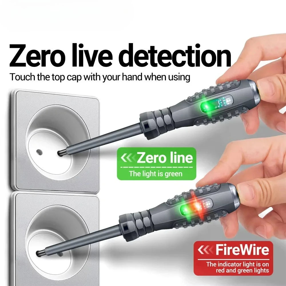 Multifunctional Electrician Test Screwdriver AC Non-contact Induction Test Pen Voltage Tester 70-600V Red Green Induction Lights