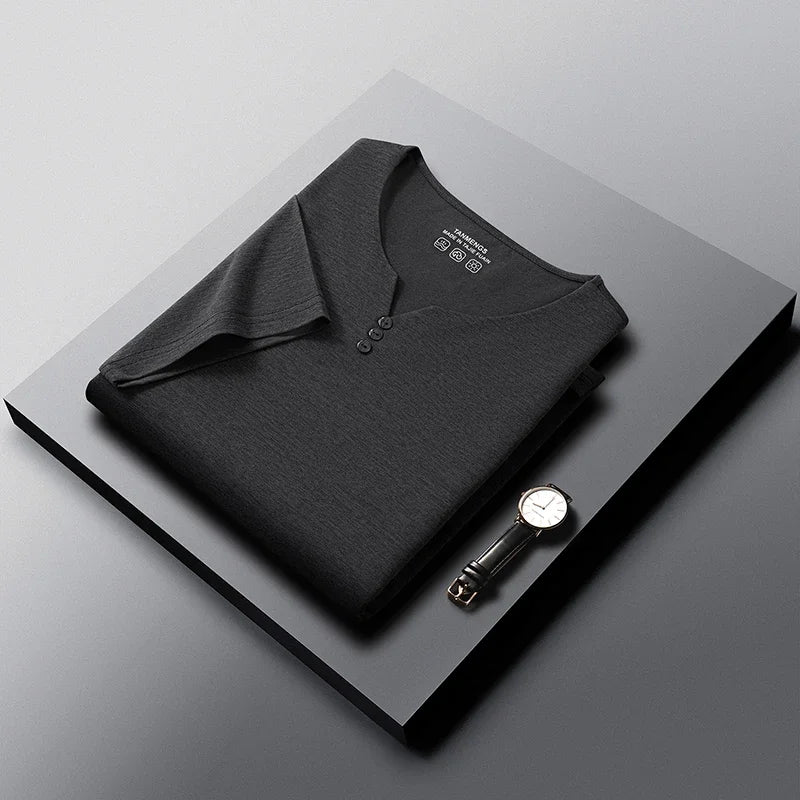 Men's V-Neck Tee - Breathable Short Sleeve, All-Day Comfort