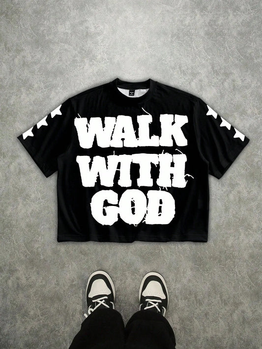 Men's 3D Letter Print T-Shirt — Lightweight Street Casual Tee