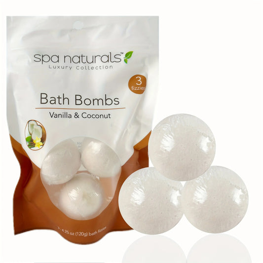Coconut Scented Bath Salt Balls - Bubble Bath Pellets for Home Spa