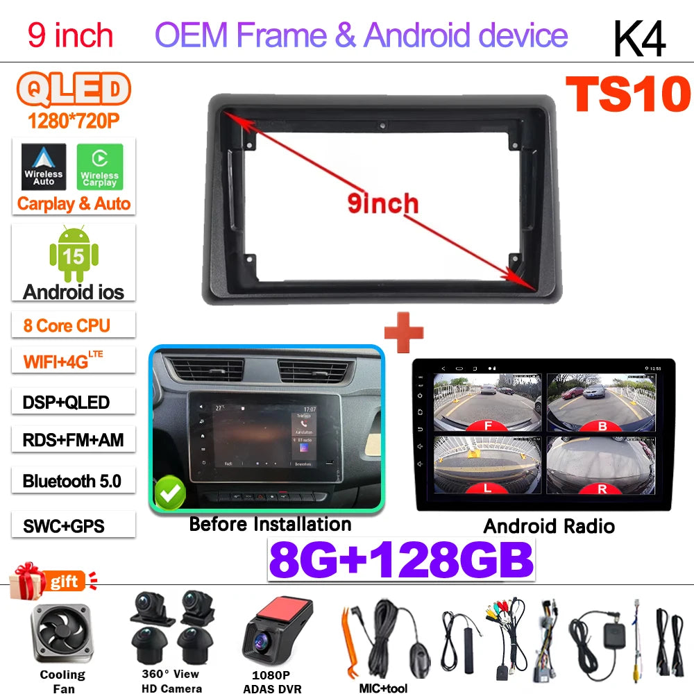 Android Car Stereo for Renault Express (2021–2022) — Wireless CarPlay, Android Auto, GPS, 5G WiFi
