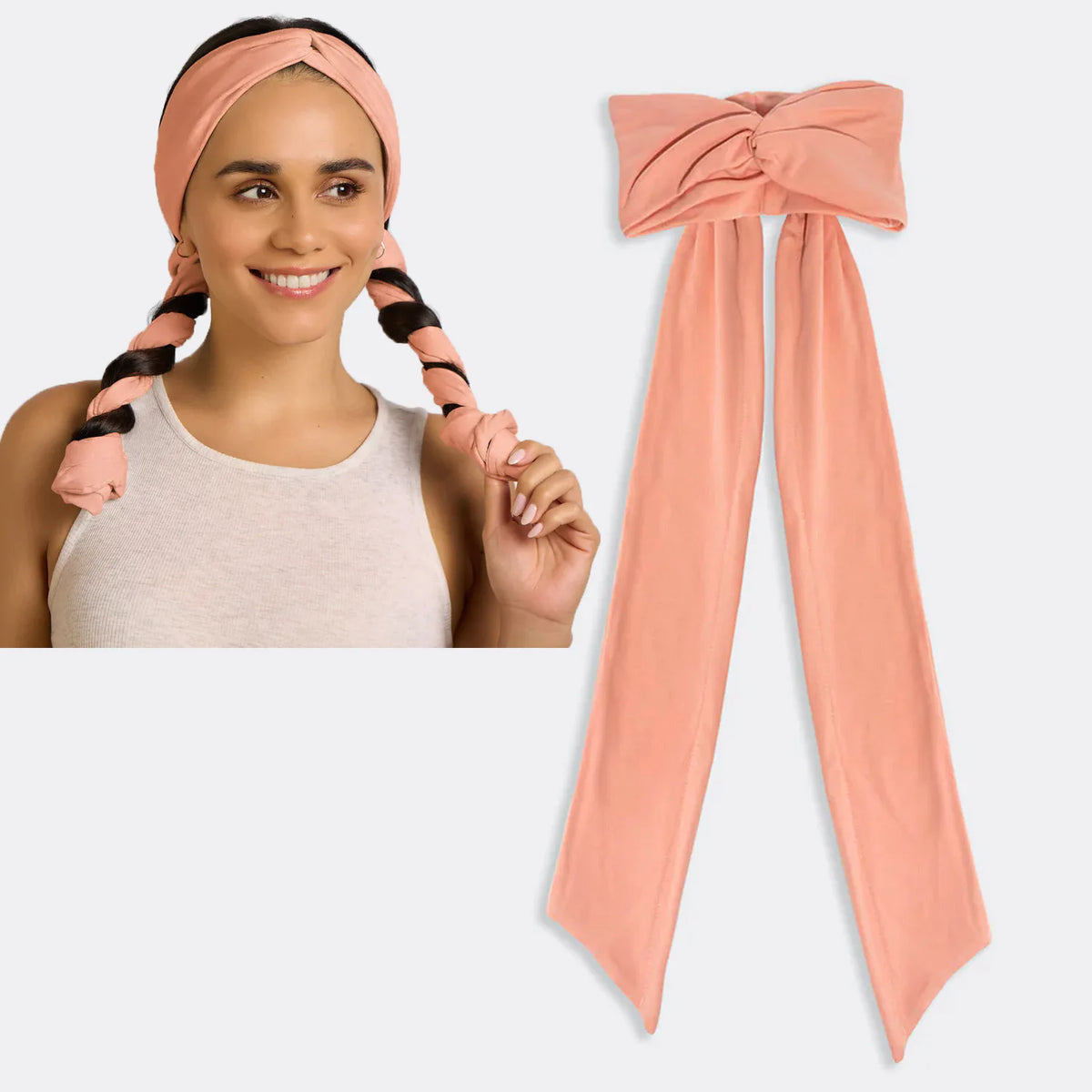 Heatless Curls Headband No Heat Overnight Hair Curler Soft Fabric Long Ribbon Curling Rod Natural Waves Hair Styling Tool for Wo