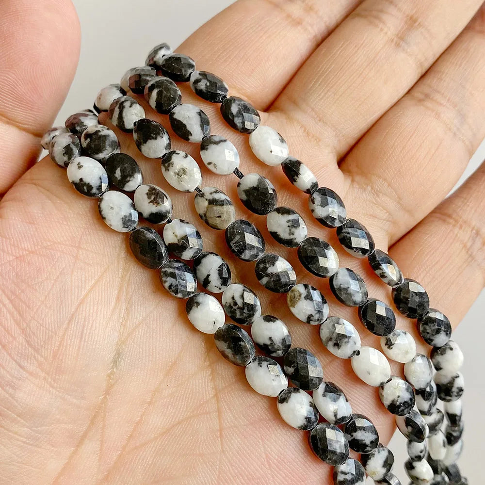 Healing Faceted Gems Beads Oval Shape Natural Crystal Jaspers Stone Loose Beads For Jewelry Making Necklace DIY Bracelet 6x8mm